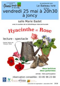 Lecture en musique " Hyacinthe et Rose" Vendredi 25 Mai à 20h30 - Biliothèque de Joncy